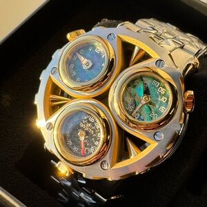 Invicta Cerberus Men's Two-Tone Watch 44593 Abalone/Carbon Fiber Dial 47mm New!